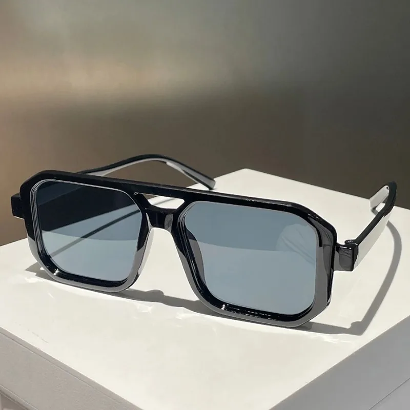1pc Women Men Square Sun Glasses Retro Polygon Sunglasses Female Vintage Fashion Oculos De Sol Double Beam Eyeglasses