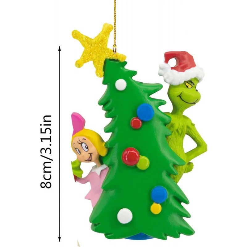 Hiasan Natal Grinch yang Menyenangkan untuk Dekorasi Natal Lintas Negara, Ornamen Pohon Natal Akrilik