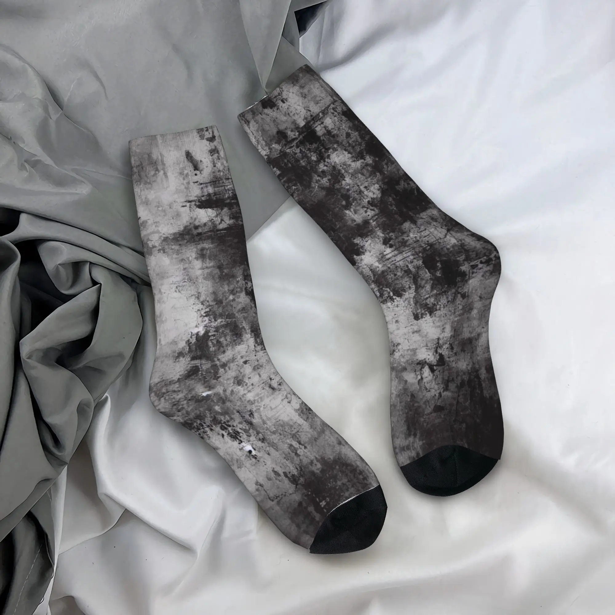 Custom Black Vintage AC DC Logo Heavy Metal Band Music Women Crew Socks Unisex Novelty  Spring Summer Autumn Winter Dress Socks