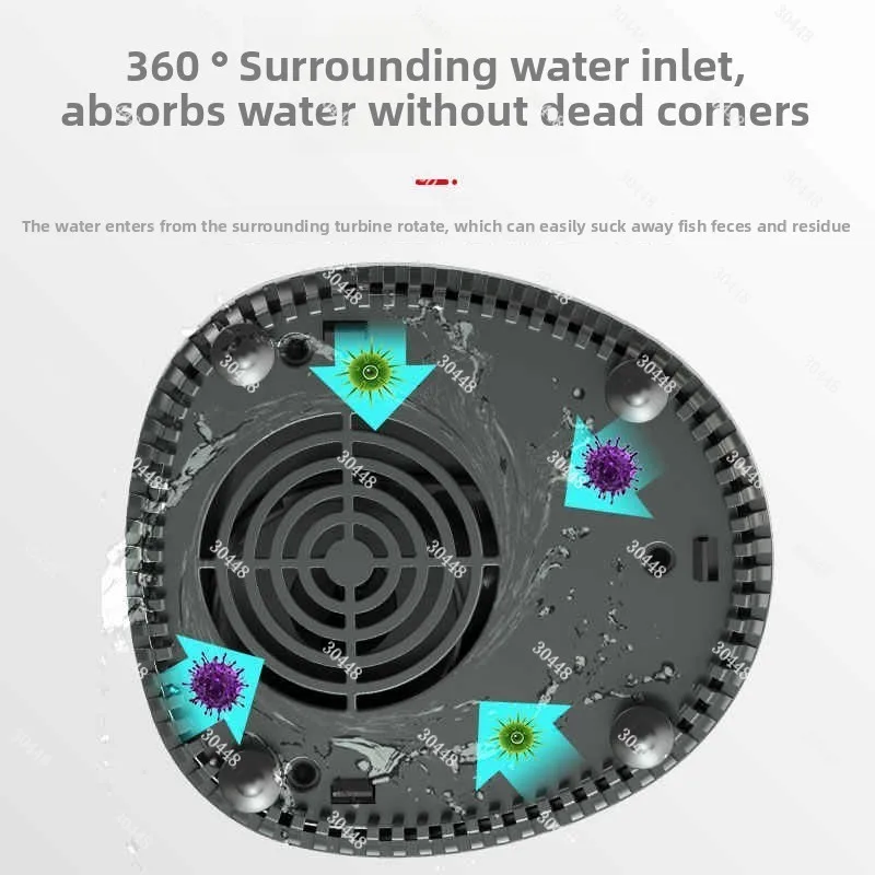 Submersible Aquarium Pump Bottom Intake Low Water Level For Turtle Tank Fish Pond Water Change Quiet 360° Suction Pump