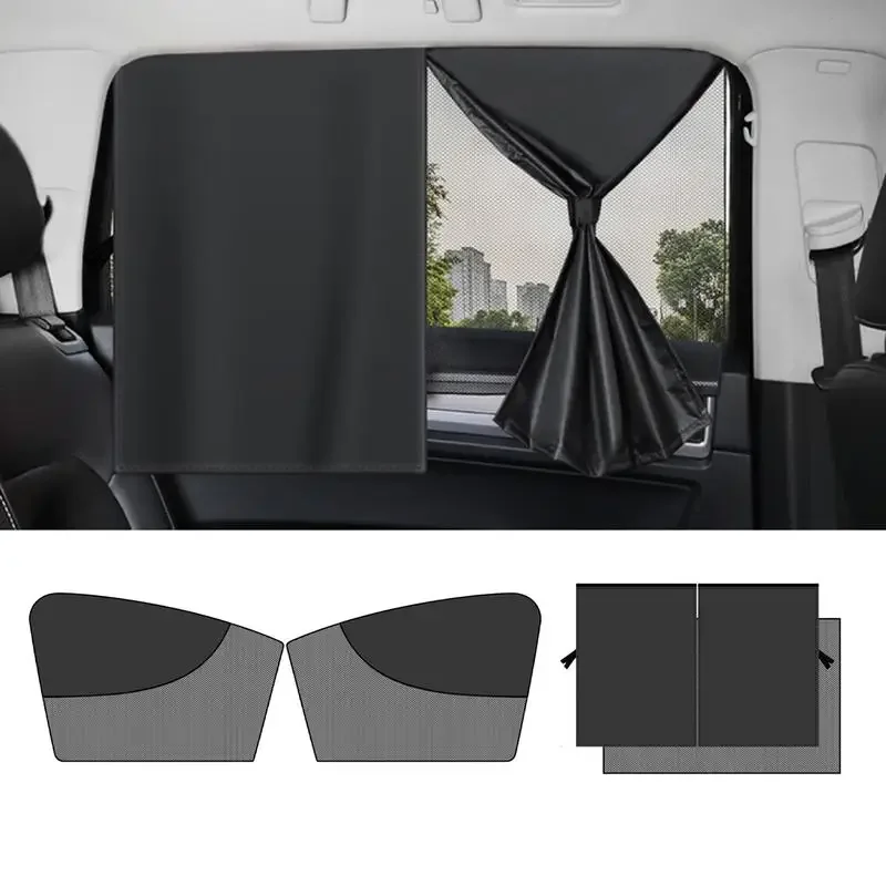 Sun Shade Magnetic Cling Sunshade Curtains Summer Double Layer Side Window Sun Shade Privacy Curtain UV Block Sun Protection