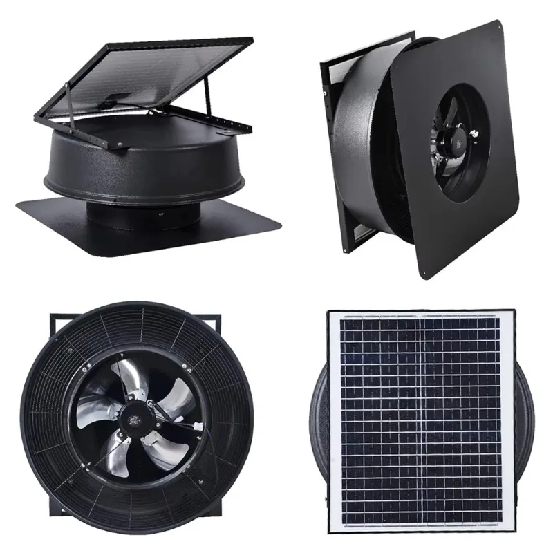 Industrial Heat Extraction 35W Solar Powered Axial Flow Fans High Speed Air Conditioning Attic DC Roof Ventilation Exhaust Fan