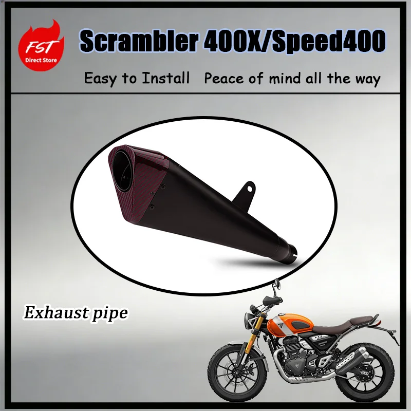 For Scrambler 400X Speed 400 Dedicated Mid-Tail Exhaust System - Smooth Sound Comfortable Riding Experience with No Drone