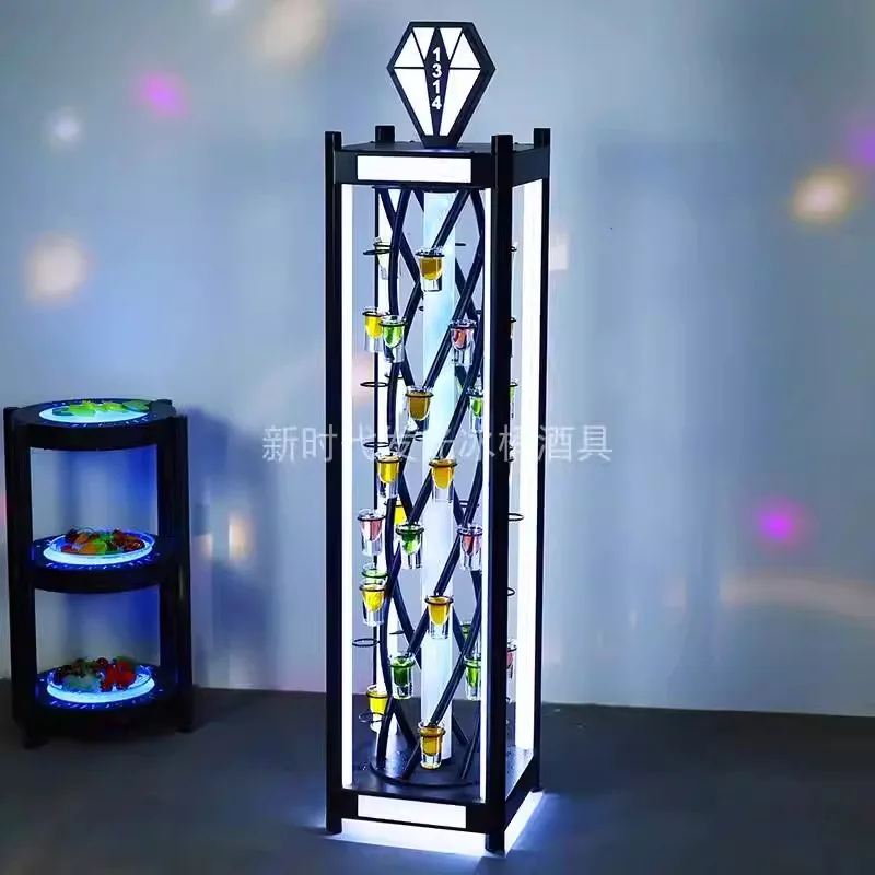 Bar KTV Creative Wine Set LED Glowing Cocktail Stand Spring Cup  Foreign Wine Stand Rotating Wine Cup