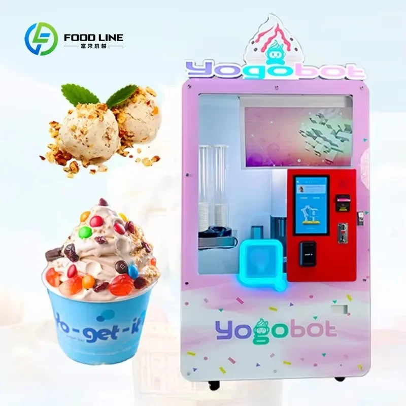 Hot-selling commercial automatic ice cream vending machine, fully automatic hard ice cream vending machine wholesale price