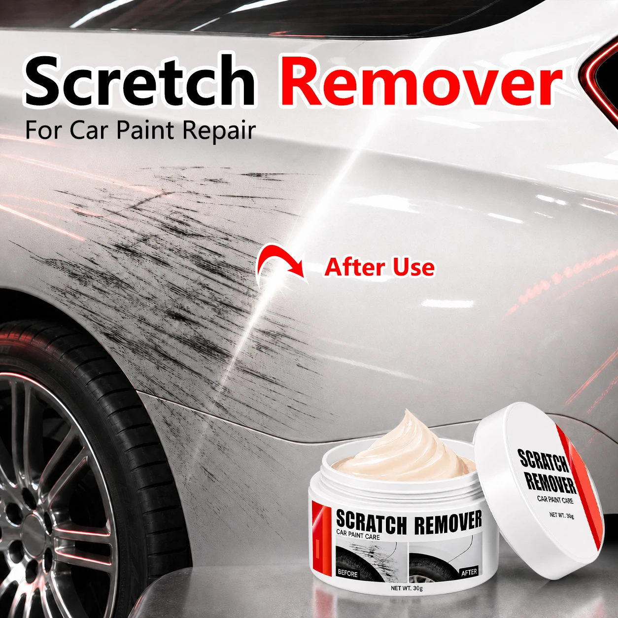 Car Scratch Remover Automobile Polishing Paste Sponge Pickup Trucks Body Paint Smooth Care Refurbishment Broken Scratchs Repair