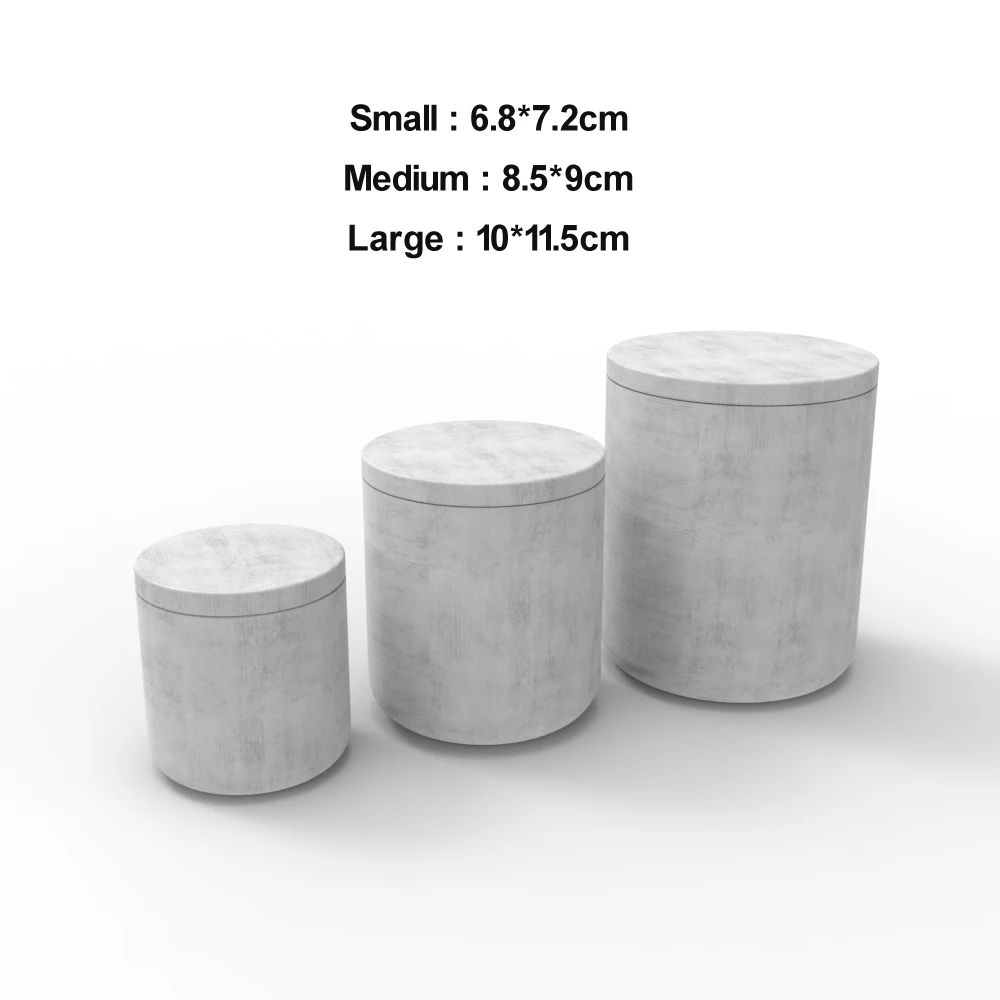 DIY Candle Cup Storage Box Cement Mold Crystal Epoxy Storage Box Silicone Mold Handmade Round Candle jar Mold