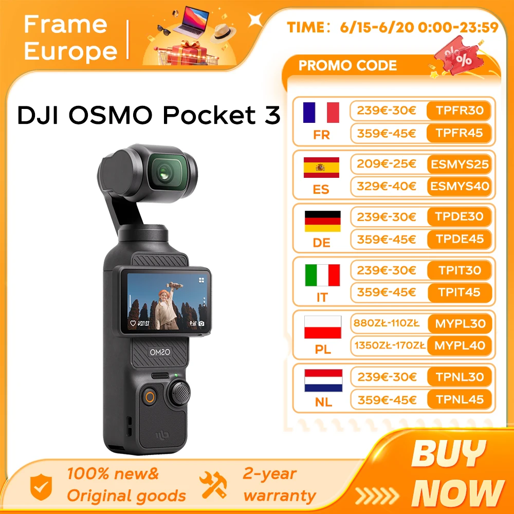 【LOCAL+】DJI OSMO Pocket 3 Krachtige 1-inch sensor 4K/120fps 2-inch draaibaar touchscreen Origineel, gloednieuw, EU-voorraad