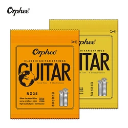 Orphee-Juego de cuerdas de guitarra clásica NX35/NX36, 6 cuerdas, alambre plateado, nailon + poliéster, piezas y accesorios de guitarra clásica