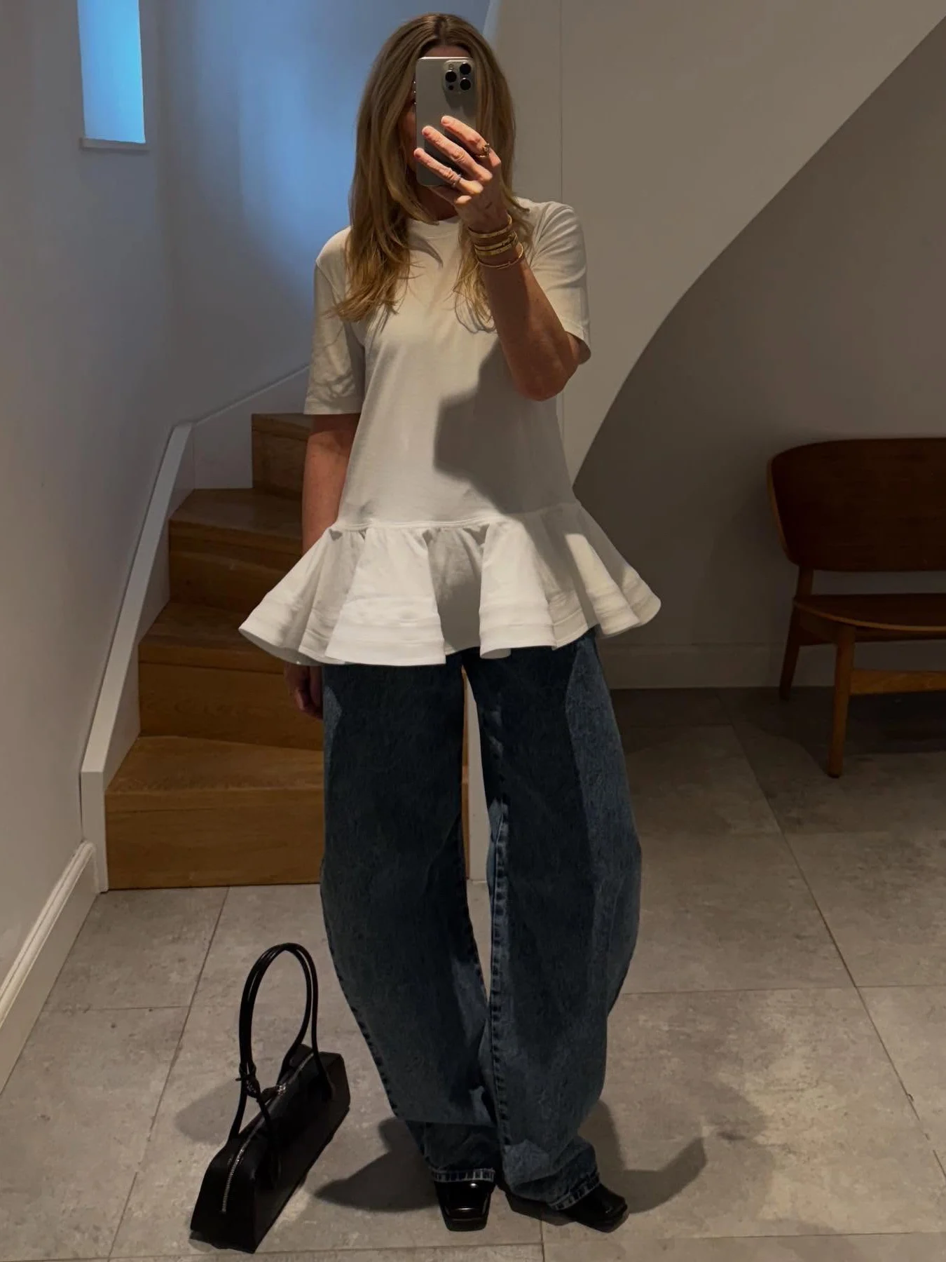 

Women White 100% Cotton T-Shirt Round Neck Short Sleeve Ruffles Spliced Casual Female Tee Tops