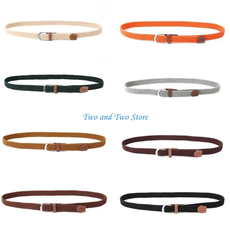 

HX6F Adjustable Stretch Belt Unisex Braided Waistband for Pants Stylish Practical