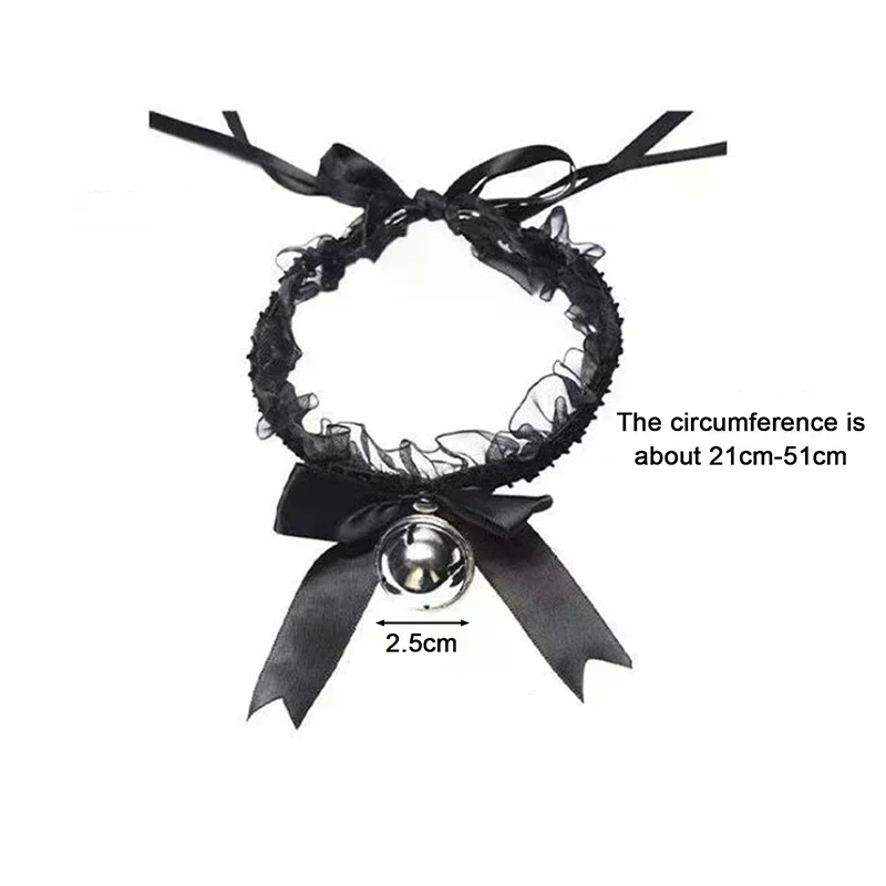 /HTF/Gothic Women's Sexy Necklace Bow Knot Lace Collar Pendant Small Bell Choker Jewelry Making DIY Craft Accessories