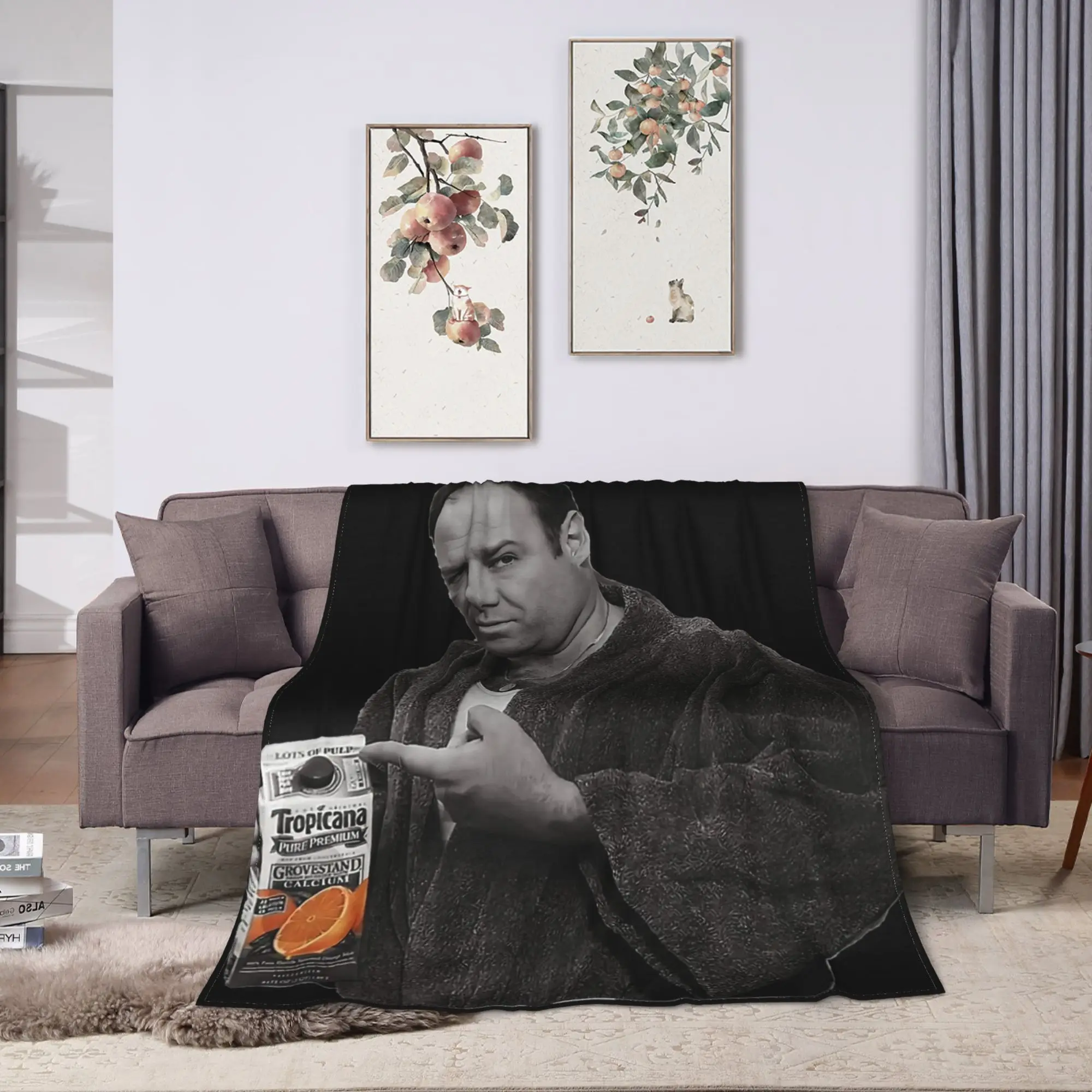The Sopranos Tony Soprano Some Pulp Mafia Blanket Soft Plush Throw Blanket For Couch Chair Bed Flannel Bedspread Bed Cover