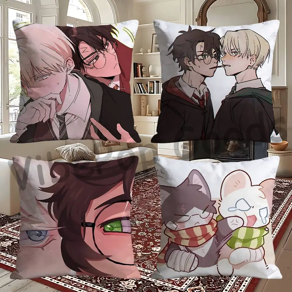D-Drarry AO3 Fanart 30x30 65x65 40x40 45x45 50x50 cm Fade Resistant Throw Pillow Cover Pet Friendly Patio Sofa Decor