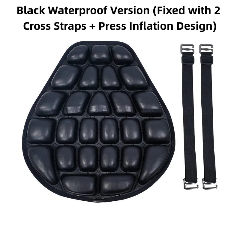 Inflatable Motorcycle Seat Cushion, Shock Absorbing, Pressure Reducing, Breathable and Heat Insulating