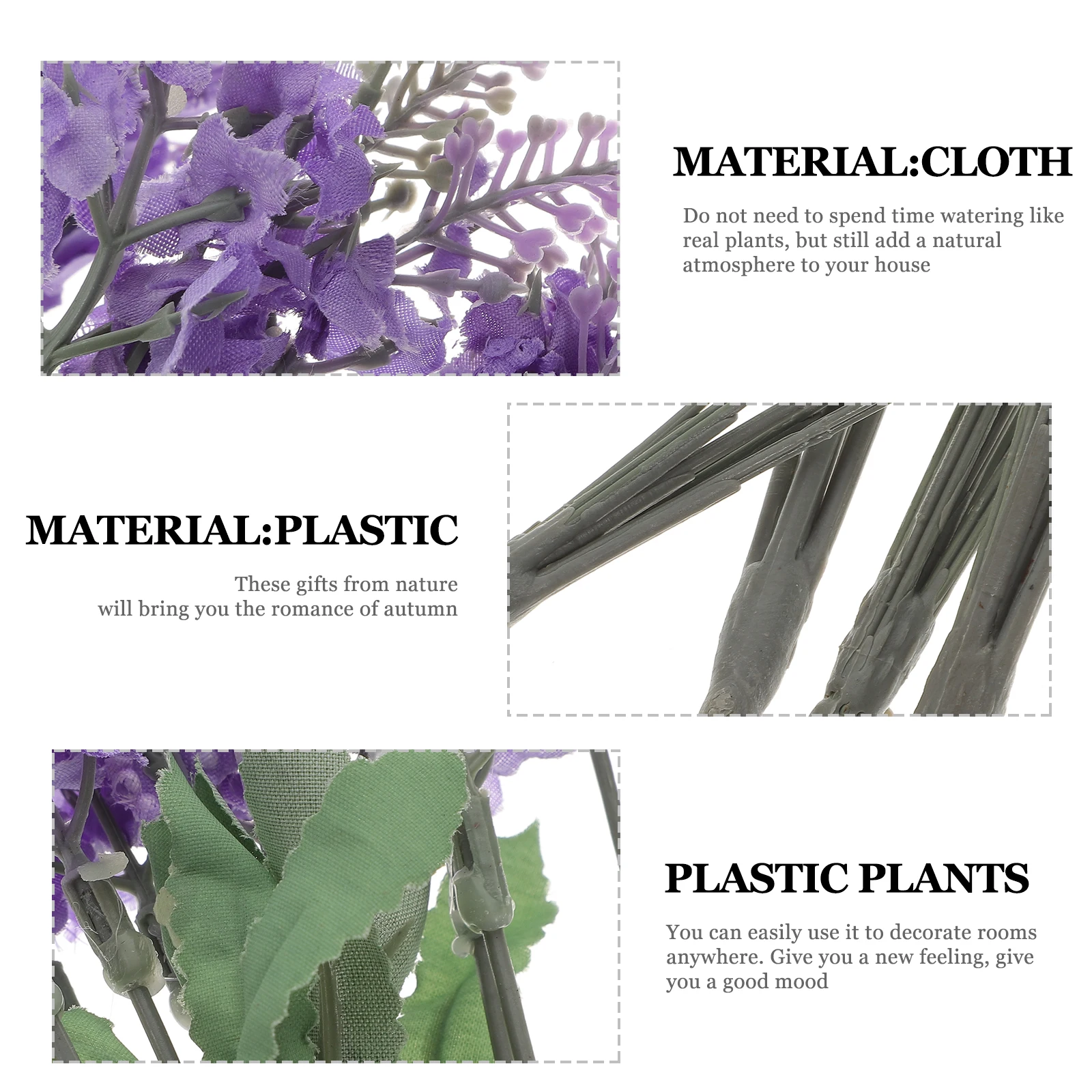 

4 Pcs Bouquet of Lavender in Silk Cloth Fake Flower Wedding Decor Pouch Artificial Plants Ornaments Simulated Violet Baby