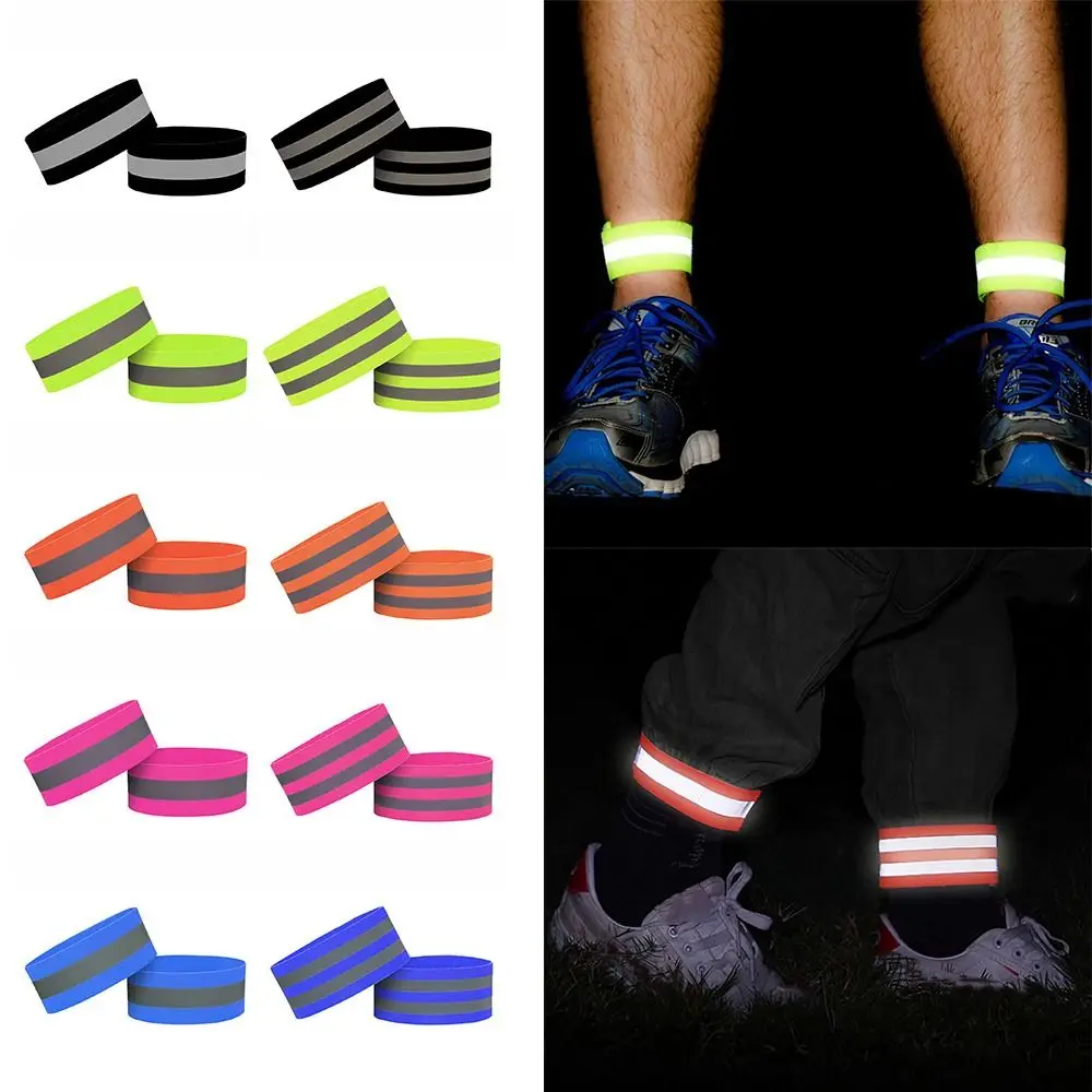 Luminous Reflective Band Strap Elastic Glow Warning Armband Multifunctional Safe Reflector Wristband for Wrist Ankle Leg