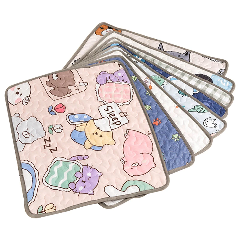 

Pet Washable Cool Sleeping Mat Cool Pad Mat Square Dog Paw Comfortable Cat Nest Pet Summer Printed Ice Pad Pet Supplies