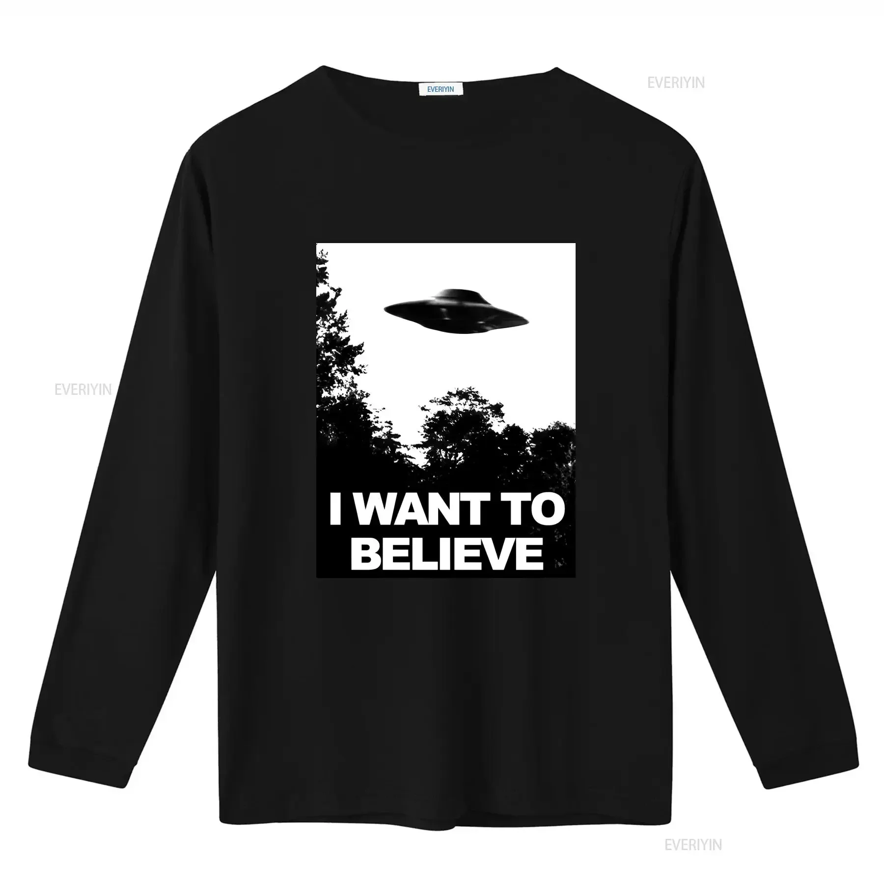 I WANT TO BELIEVE T Shirt X Files UFO Sci Fi Aliens Agent Fox Mulder Poster  vintage Washed fashion designer clothes