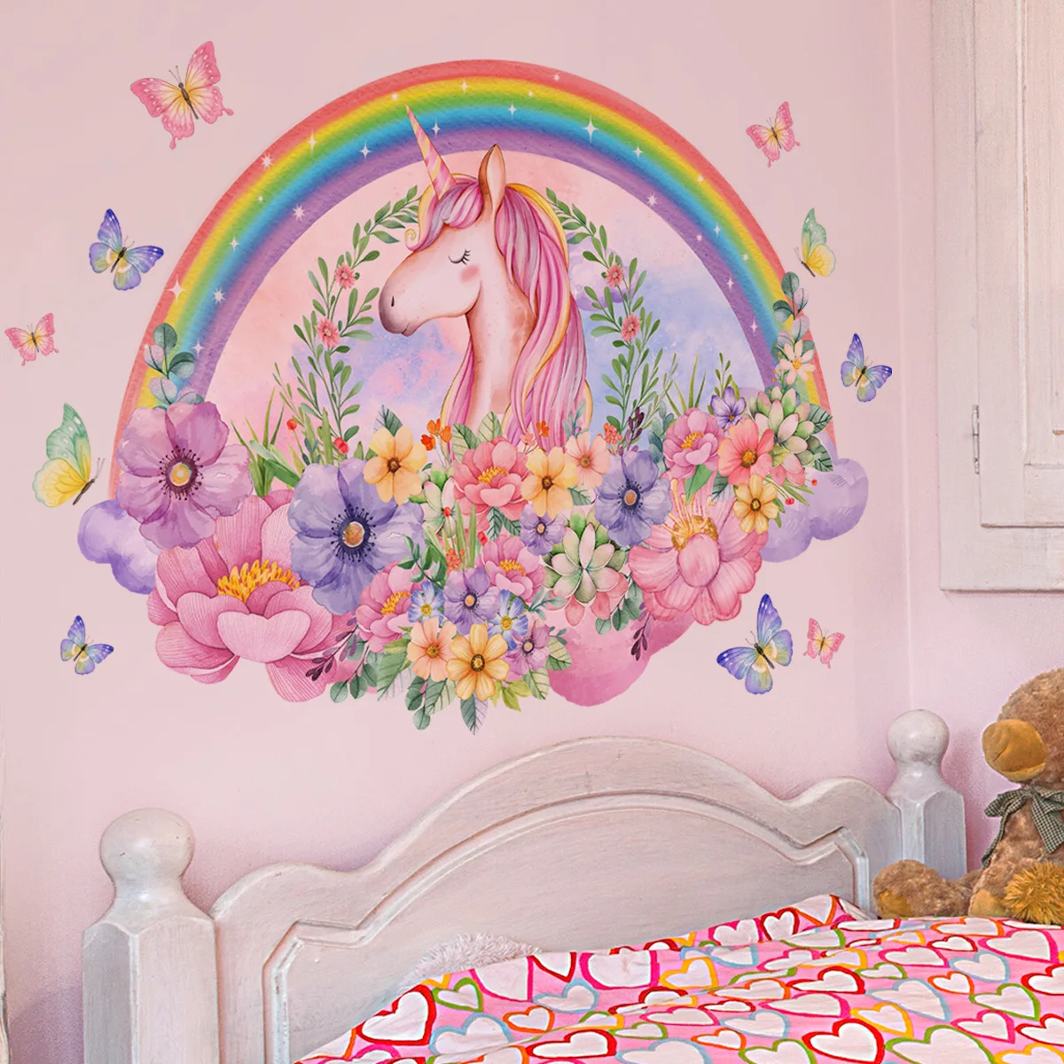 Large Unicorn Vinyl Child Wall Stickers For Baby Girl Room Decor Bedroom Accessories Adhesive Wallpaper Wall Decal  Room Decor