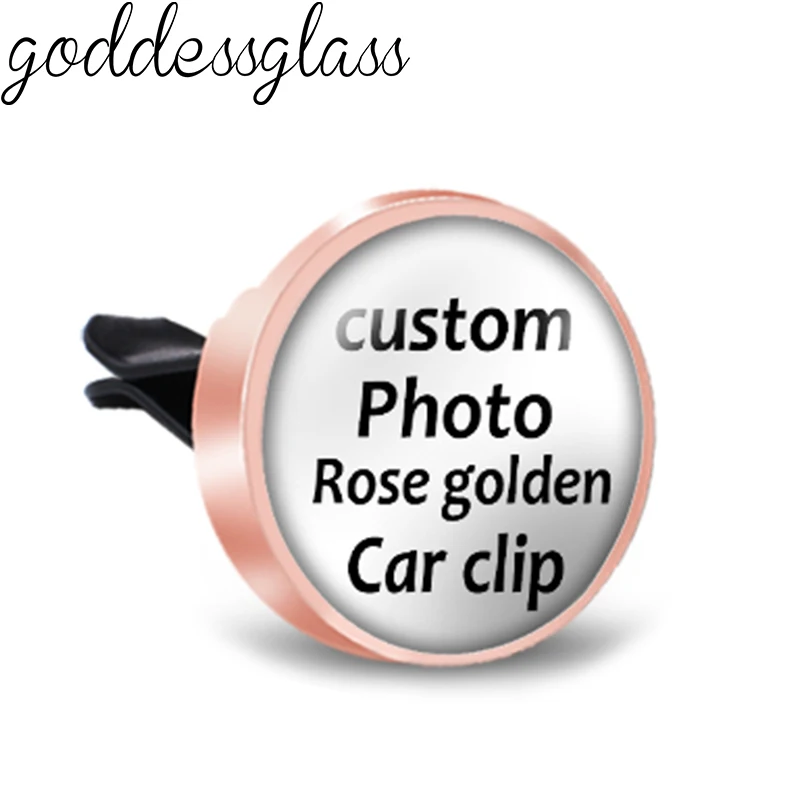 Personalized Photo Custom 5 colors DIY Aromatherapy Car Decoration Clip Perfume Locket Clip Fittings Essential Oil Scent Gift