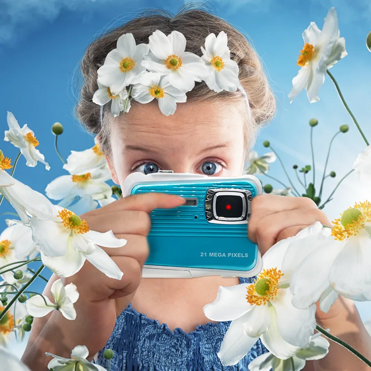 HD waterdichte camera, 21 miljoen pixels, 8x digitale zoom, digitale waterdichte kindercamera