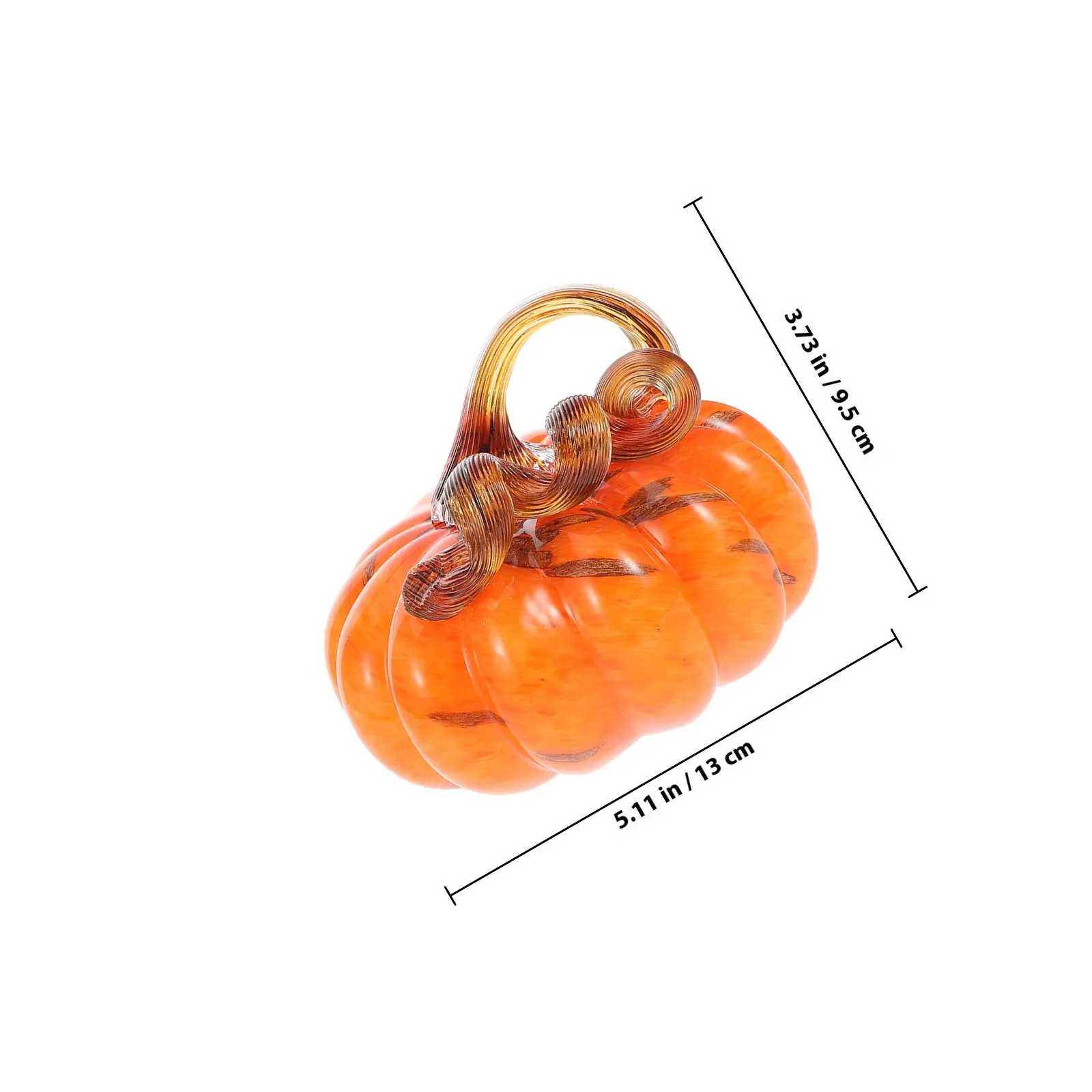Hand Blown Glass Pumpkin Ornament Stylish Halloween Thanksgiving Rustic Fall Table Centerpiece Decoration Crystal Fall Decor