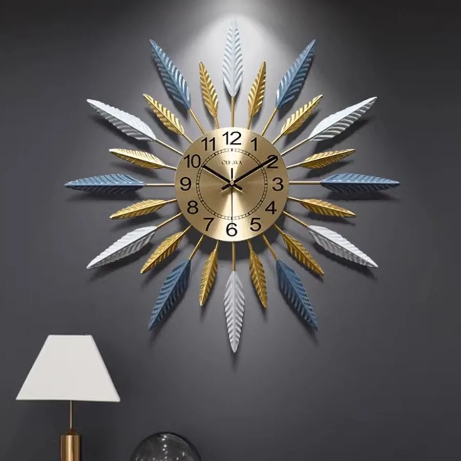 

Gold Home Wall Clock Decoration Quartz Unique Hands Elegant Wall Clock Living Room Round Modern Bedroom Nordic Saat Home Decor