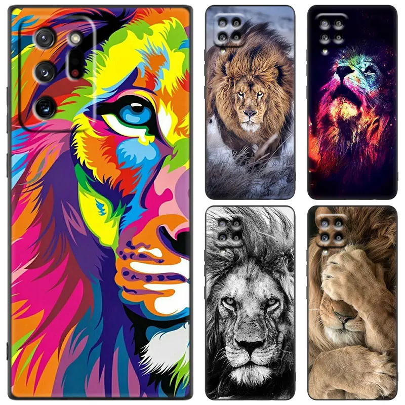 The Lion king animal Black Case For Samsung Galaxy M14 M13 M12 M54 M53 M52 M33 M04 M23 Note 10 Plus 20 Ultra A6 A7 2018 A5 2017