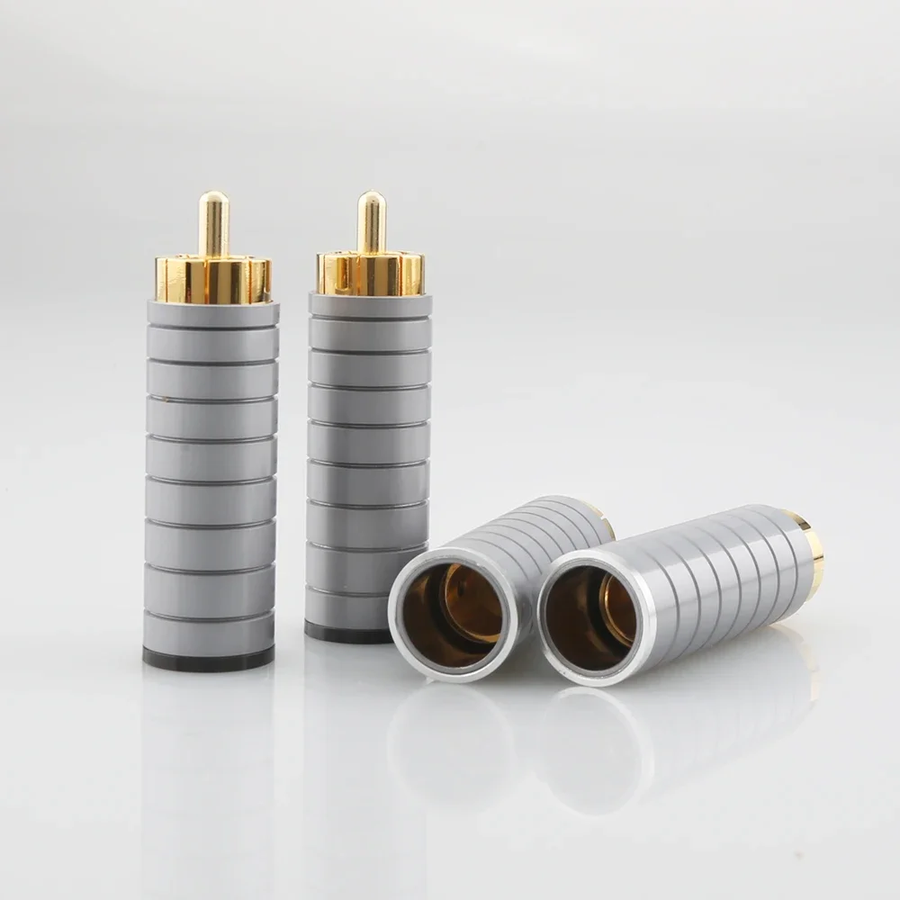 4x Premium RCA Phono Stecker vergoldet Solder Audio Anschlüsse 10mm RCA Kabel Pllug HIFI