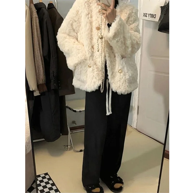 2023 autunno e inverno nuovo elegante tempo libero moda donna cappotto di pelliccia sintetica temperamento sciolto Versatile giacca femminile in pelliccia sintetica