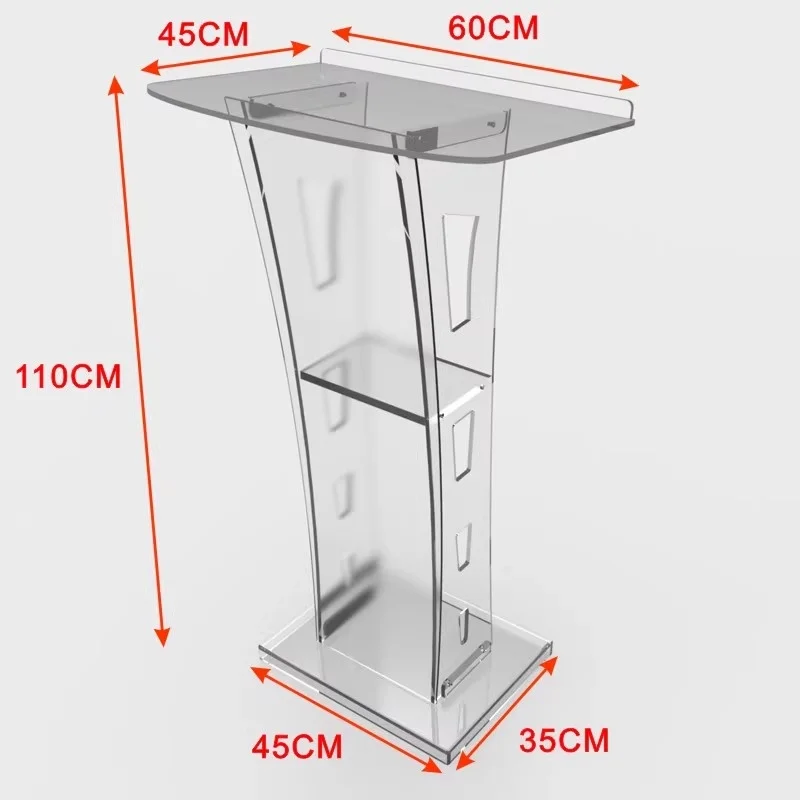 

Customized plexiglass crystal transparent acrylic lectern party hotel wedding master of ceremonies guest welcome desk