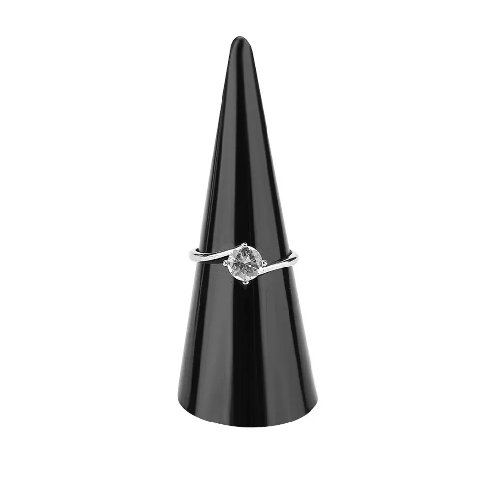 

5PCS Acrylic Material Finger Ring Display Single Finger Design Finger Shaped Design Jewelry Display Stand Black Color