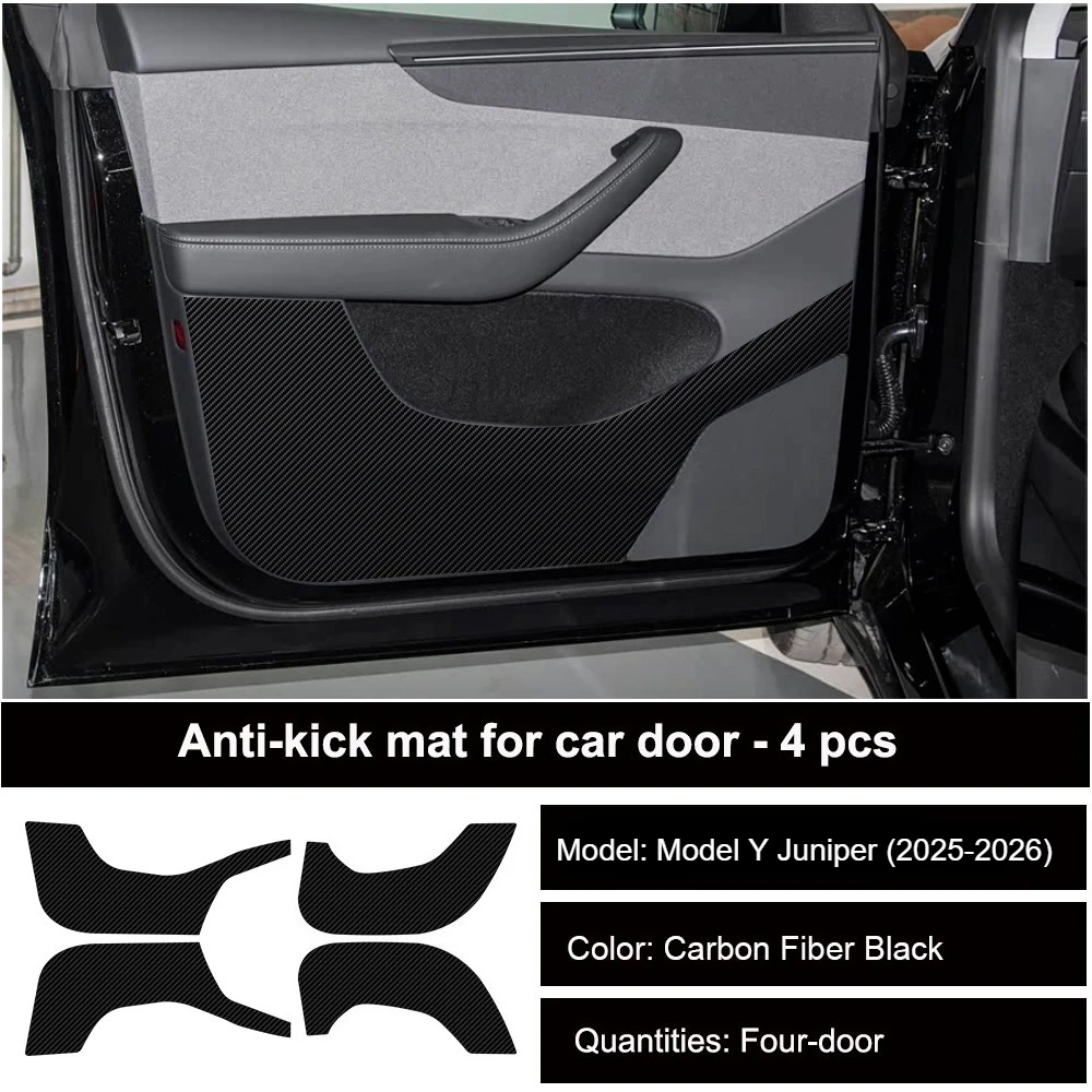 Anti-Kick-Pads für Autotüren für Tesla Model 3 Highland, Model Y Juniper YL 2021-2026, Schutzsticker für Handschuhfach, PU-Leder-Pads – Detail 16