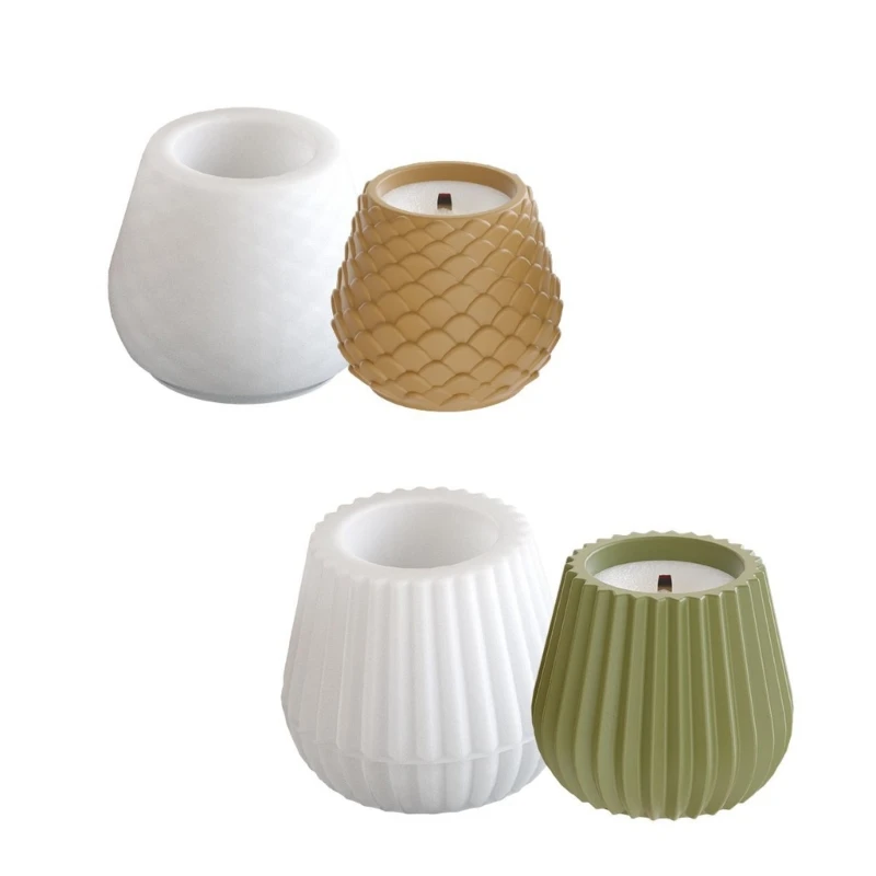 

F92D Accessories Mold Holder Mold Unique Flowerpot Mold Silicone Texture for Hand-Making Candlestick