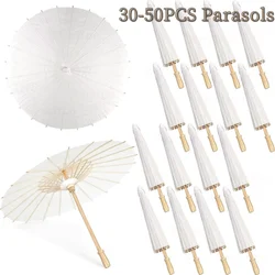 파라솔 웨딩 사진 코스프레 소품, 종이 우산, DIY 흰색 우산, 여름 파티 해변 장식, 80cm, 30-50 개