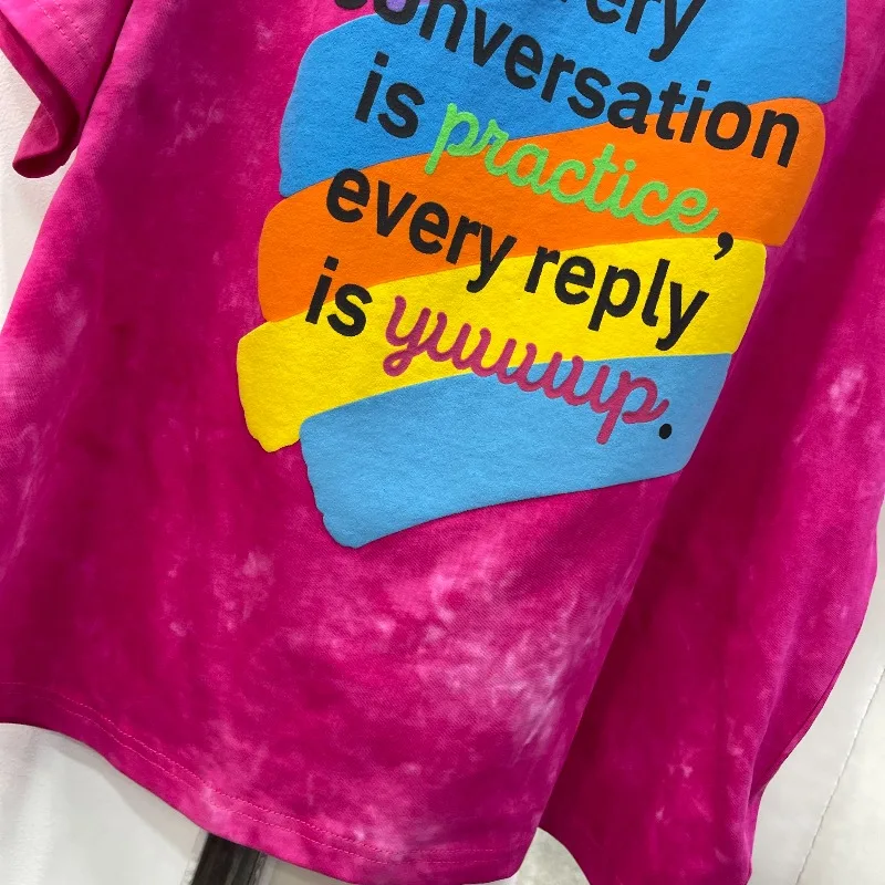 T-shirts de couleur rouge Rose Style américain pour femmes, coupe ample, mi-long, couvrant les hanches, polyvalent, pull décontracté, printemps 2026