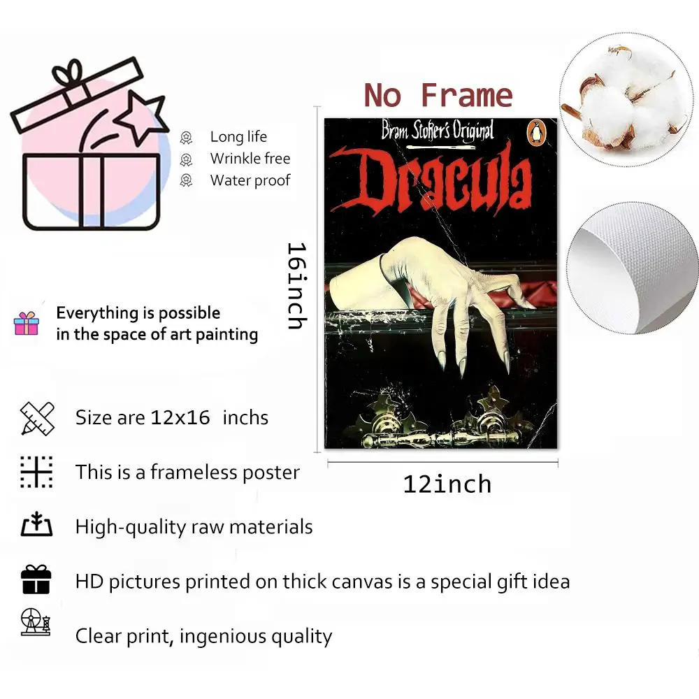 Novel Gothic Dracula Painting Calligraphy Wall Art Mural Living Room Canvas Decor Gifts