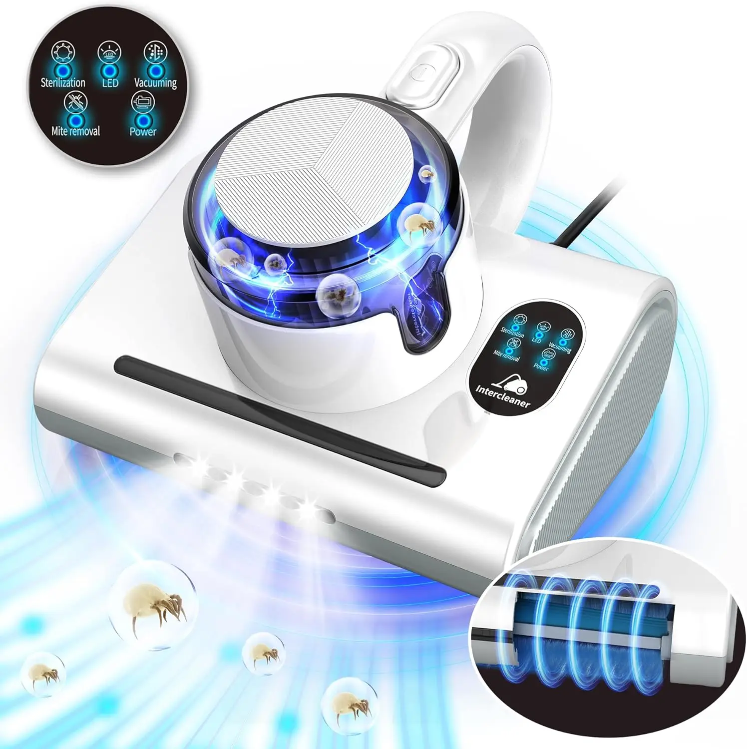 

Пылесос для матрасов MattrVacuum, мощное всасывание 13 кПа, с УФ-С светом, светодиодными фарами и высокой эффективностью очистки