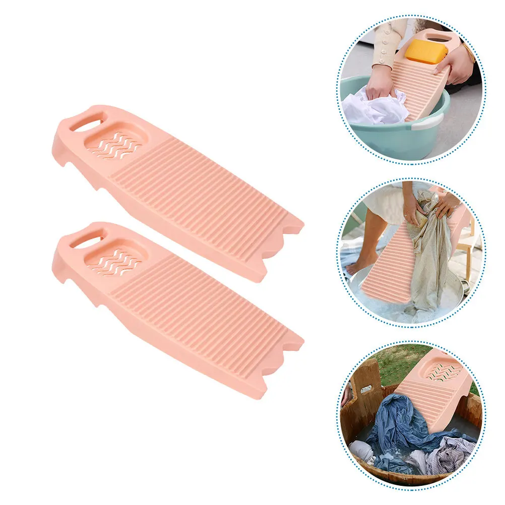 

2Pcs Washing Board Plastic Non-Slip Household Laundry Washboard for Sink Bucket River Use Small Clothes Cleaning Manual
