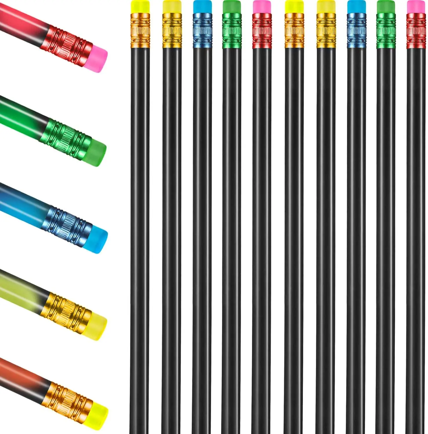 Color Changing Mood Pencil with Eraser 2B Changing Fun Pencil Thermochromic Pencils Set for 24 Christmas Valentine Birthday Penc