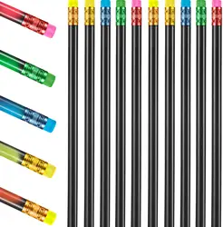 Color Changing Mood Pencil with Eraser 2B Changing Fun Pencil Thermochromic Pencils Set for 24 Christmas Valentine Birthday Penc