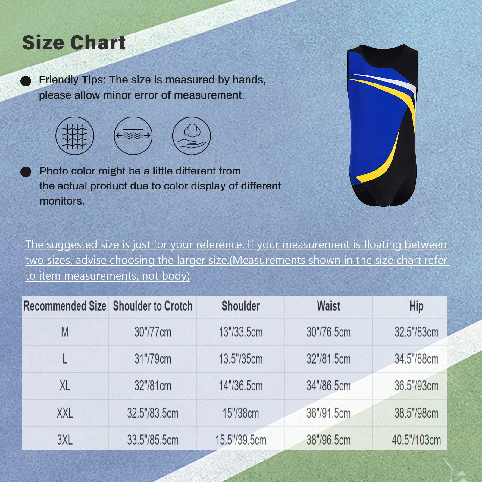 Men Gymnastics Ballet Leotard U Neck Sleeveless Press Buttons Crotch Bodysuit for Skating Yoga Practice Performance Competition
