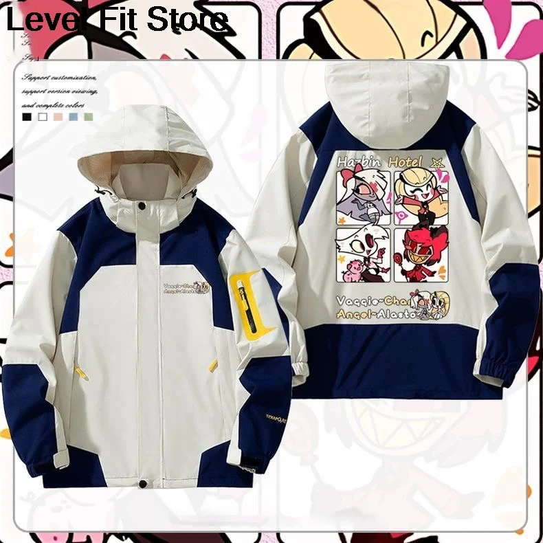 Hazbin Hotel Outdoor Jackets Cosplay Cartoon Men Women Fishing Trekking Jacket Outdoor sports jacket windbreaker Y2K hoodies