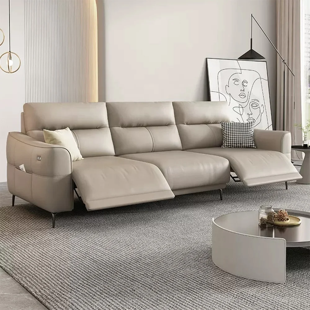 Light Luxury Premium Modern Leather Sofa Set Office Leather Sofa Set Living Room Furniture