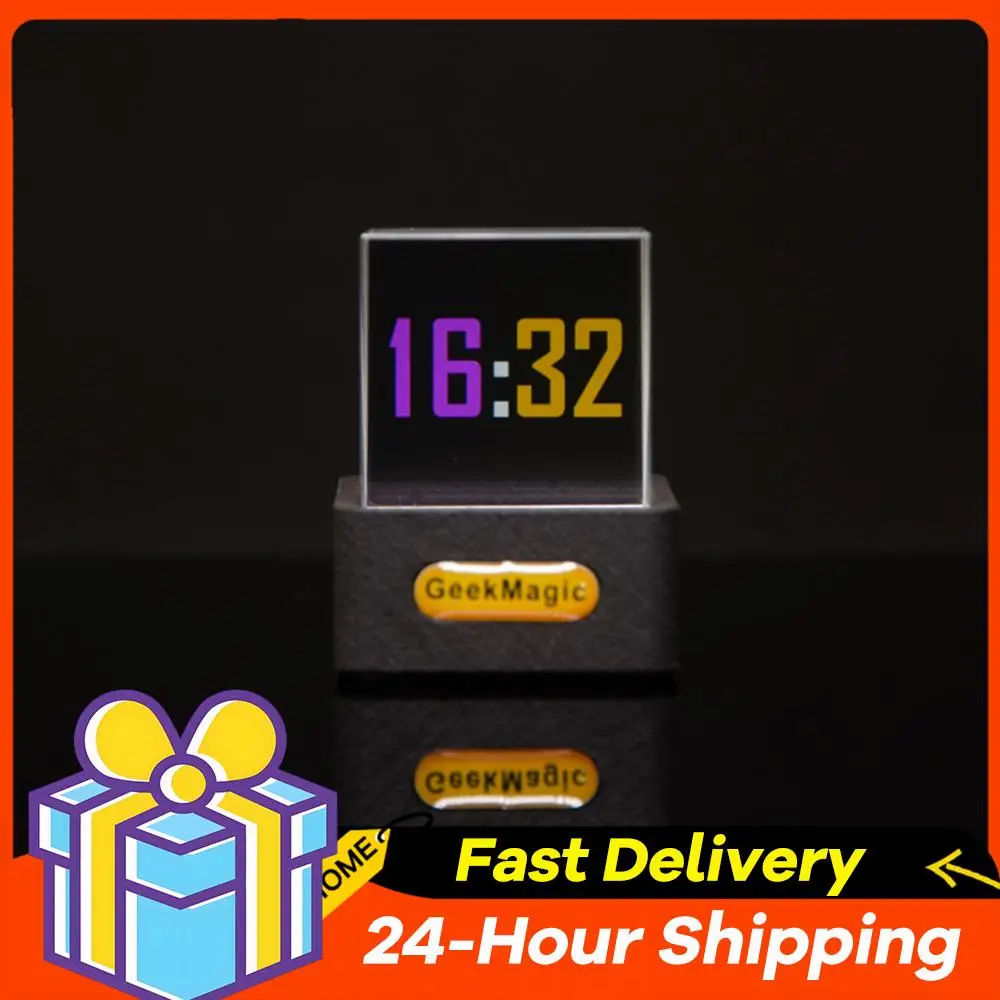 

Crystal Cube Photo Display Holographic Desktop Smart WIFI Weather Station Clock with GIF Animations Album Desktop Decoration
