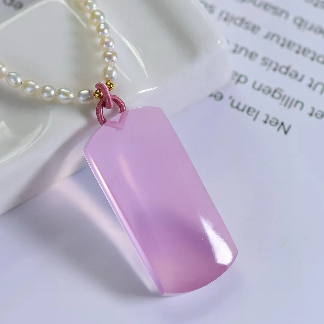 

Natural Rose Quartz Women Pendant Necklace Flower Rose Quartz 39*18.3*9.2mm Crystal Jewelry AAAAA