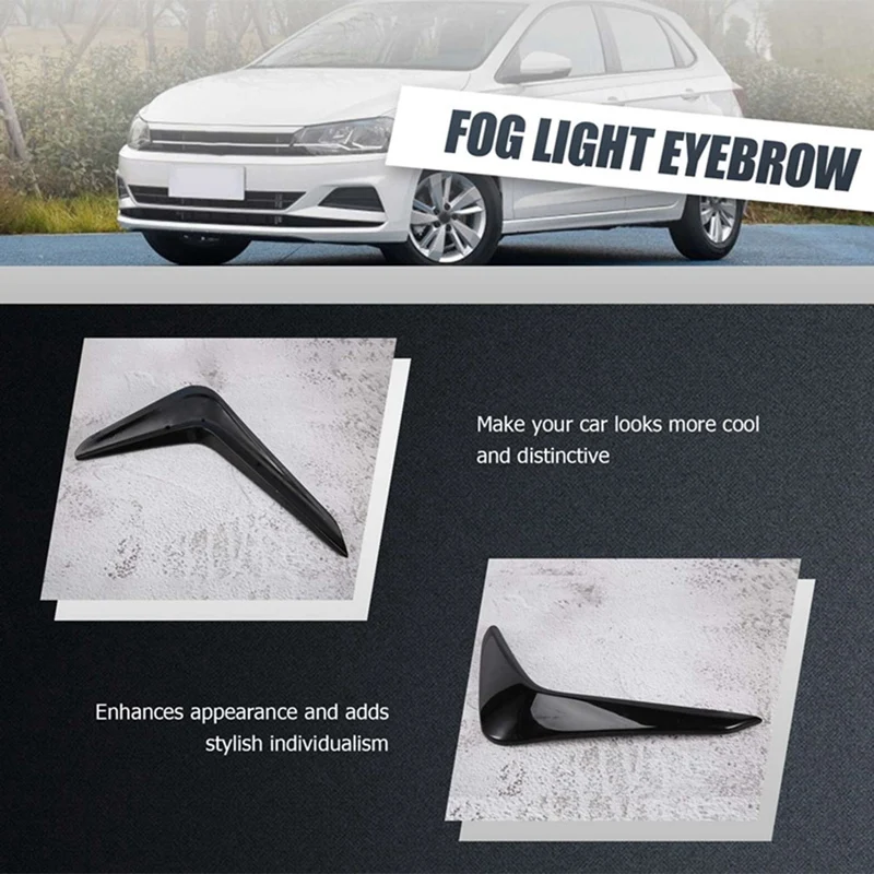 

Innovative 1 Pair Front Bumper Fog Light Eyebrow Wind Knife for Polo Plus 19-22