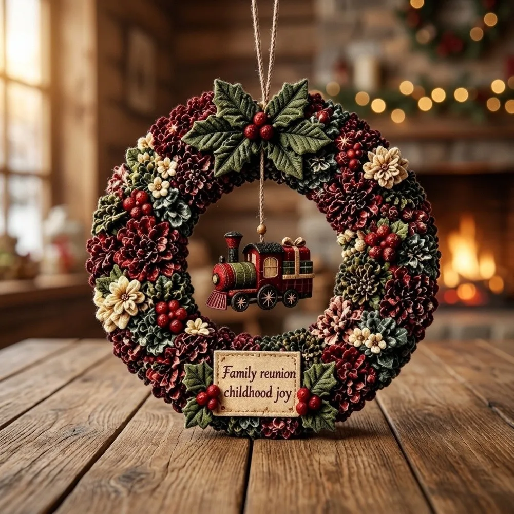 Holiday Decoration Set DIY Christmas Wreath Easy Assembly Instructions Robust Fabric Material Personalized Design Option
