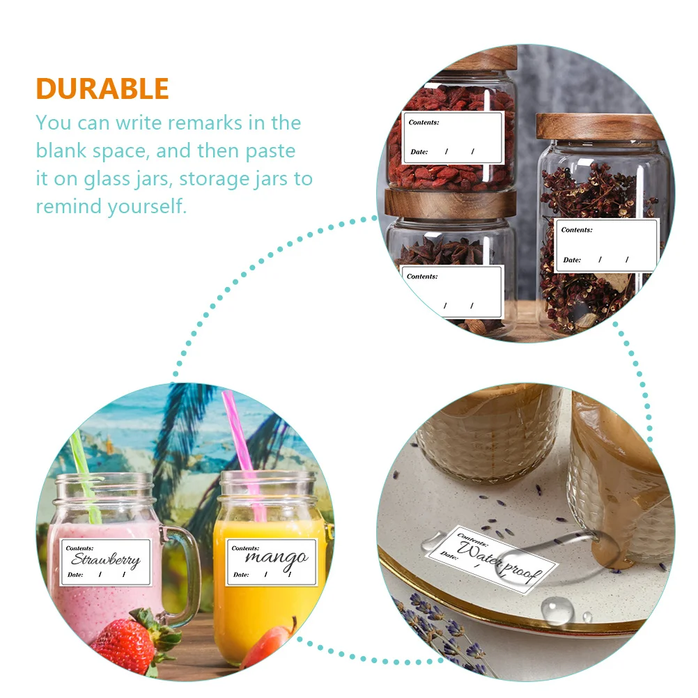 

200pcs Date Waterproof Labels for Freezer Fridge Storage Containers Glass Jars Classification Label Stickers Food Storage